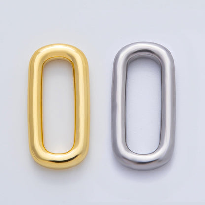 18K Gold Plated 26mm Minimalist Oval Oblong Charm Link Finding in Gold &amp; Silver | Z1434