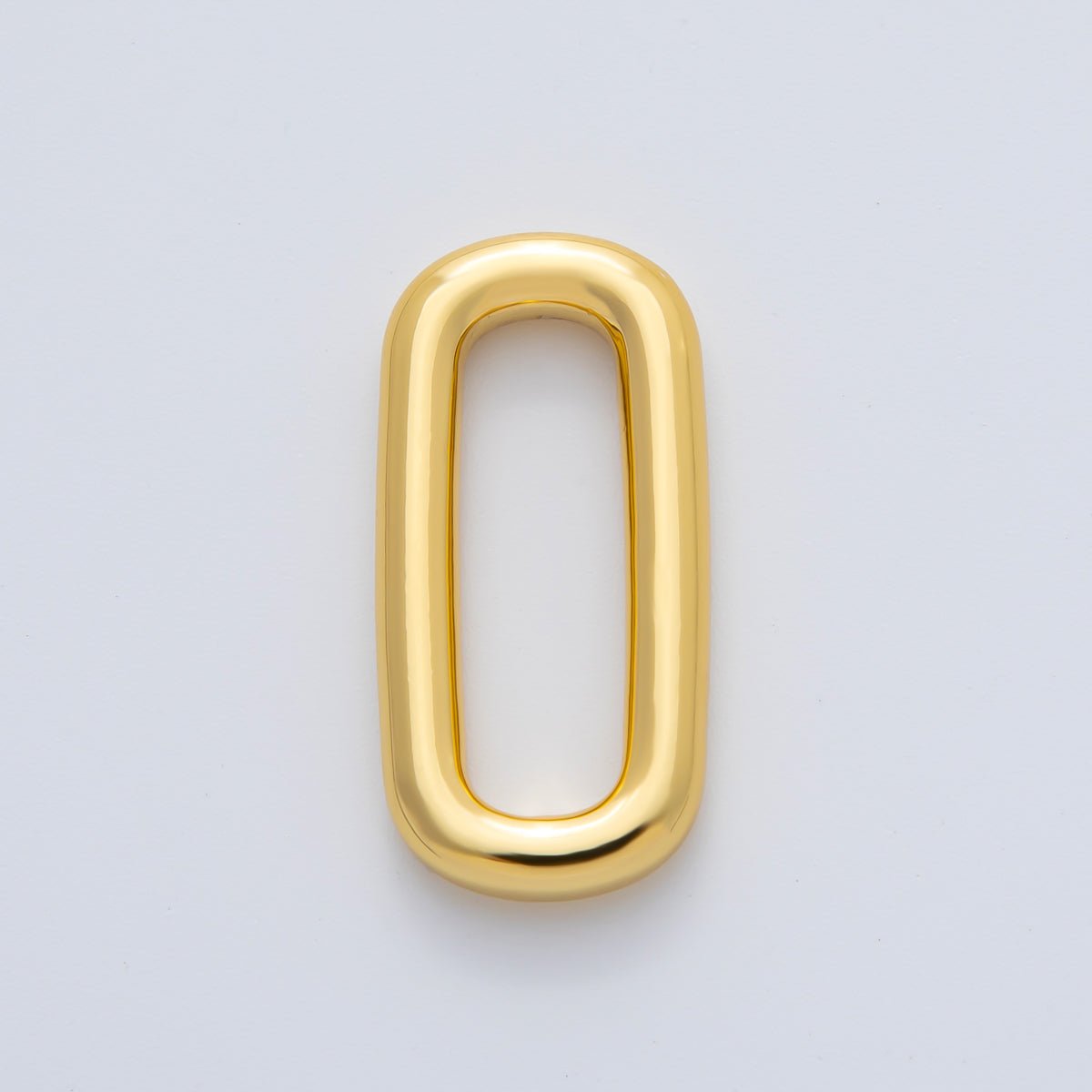 18K Gold Plated 26mm Minimalist Oval Oblong Charm Link Finding in Gold &amp; Silver | Z1434