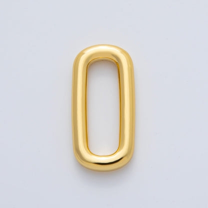 18K Gold Plated 26mm Minimalist Oval Oblong Charm Link Finding in Gold &amp; Silver | Z1434