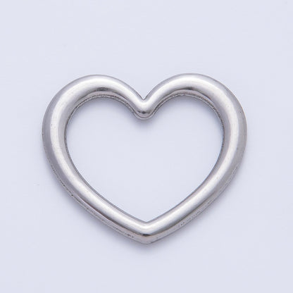 18K Gold Plated 29mm Minimalist Heart Charm Link Finding in Gold &amp; Silver | Z1429