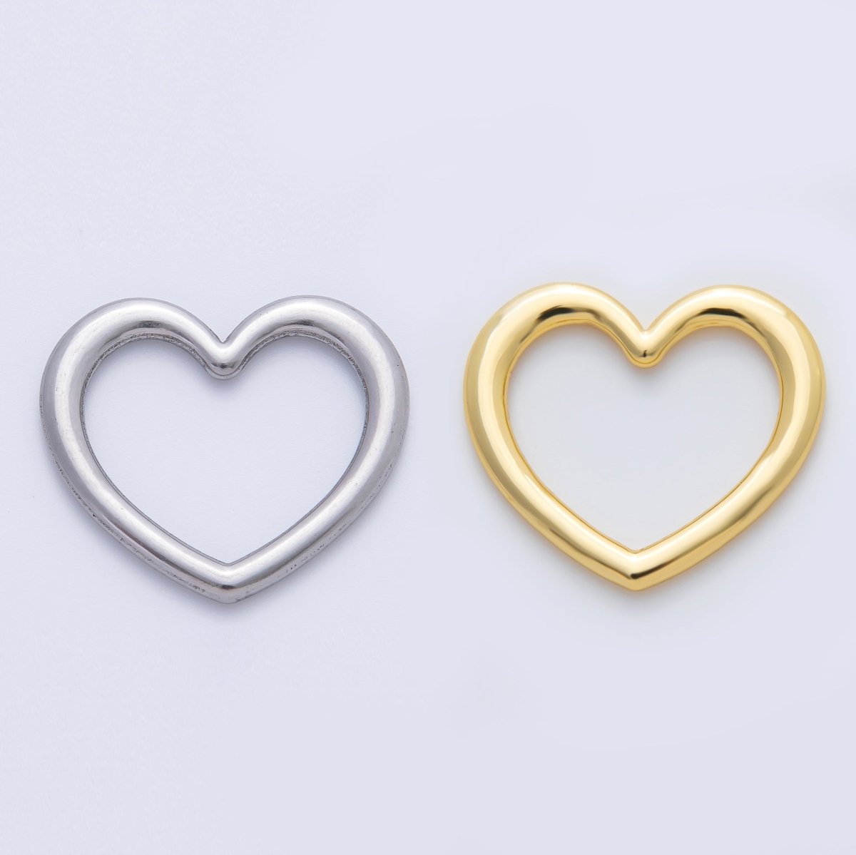 18K Gold Plated 29mm Minimalist Heart Charm Link Finding in Gold &amp; Silver | Z1429