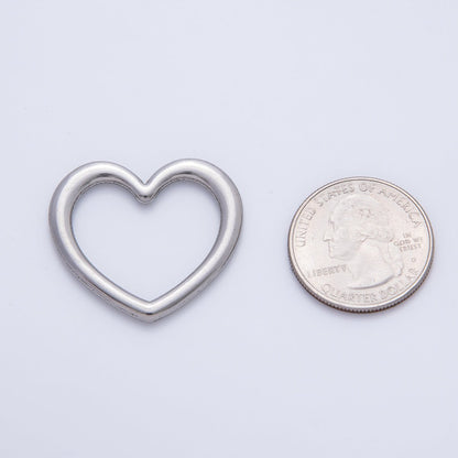 18K Gold Plated 29mm Minimalist Heart Charm Link Finding in Gold &amp; Silver | Z1429