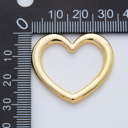 18K Gold Plated 29mm Minimalist Heart Charm Link Finding in Gold &amp; Silver | Z1429