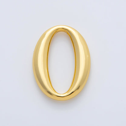 18K Gold Plated 32mm Oblong Oval Minimalist Charm Link Finding in Gold &amp; Silver | Z1438