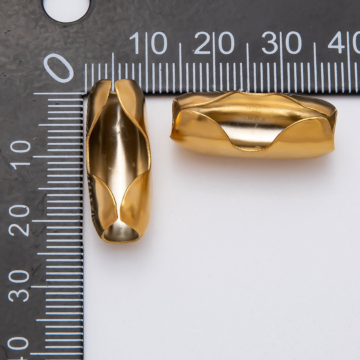 18K Gold PVD Stainless Steel 9.5mm Ball Chain End Cap Closure | Findings-00125