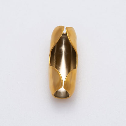 18K Gold PVD Stainless Steel 9.5mm Ball Chain End Cap Closure | Findings-00125