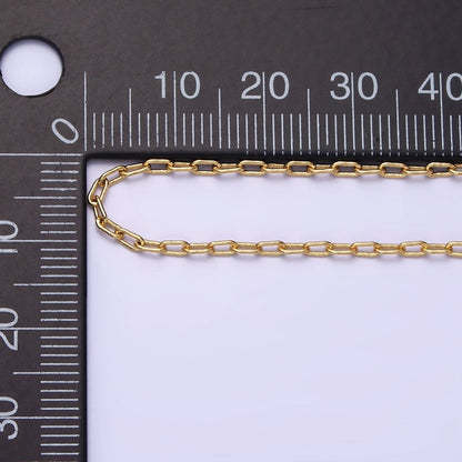 1.8mm Dainty Paperclip Cable 16 Inch Choker Chain Necklace | WA-1872 Clearance Pricing