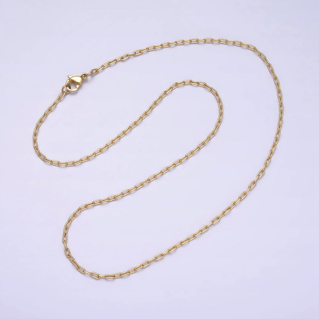 1.8mm Dainty Paperclip Cable 16 Inch Choker Chain Necklace | WA-1872 Clearance Pricing