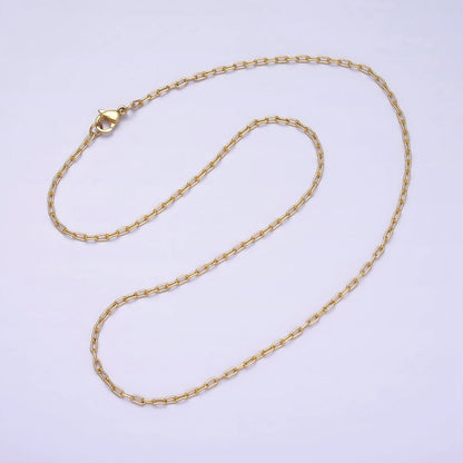 1.8mm Dainty Paperclip Cable 16 Inch Choker Chain Necklace | WA-1872 Clearance Pricing