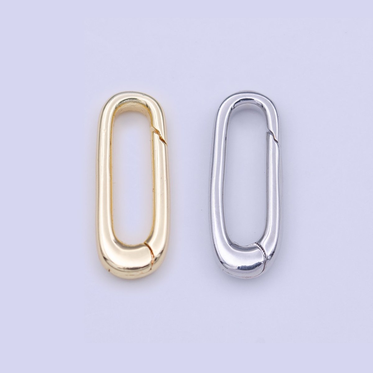 18mm Thin Oblong Oval Jewelry Supply in Gold &amp; Silver | K-242, K-280