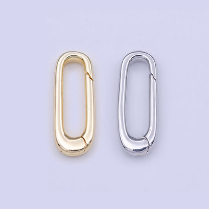 18mm Thin Oblong Oval Jewelry Supply in Gold &amp; Silver | K-242, K-280