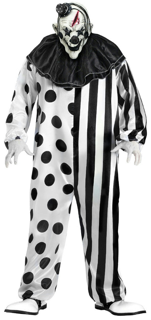 Black and White Killer Clown Adult Costume