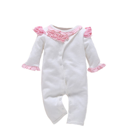 one-year-old baby wears newborn baby clothing romper jumpsuit