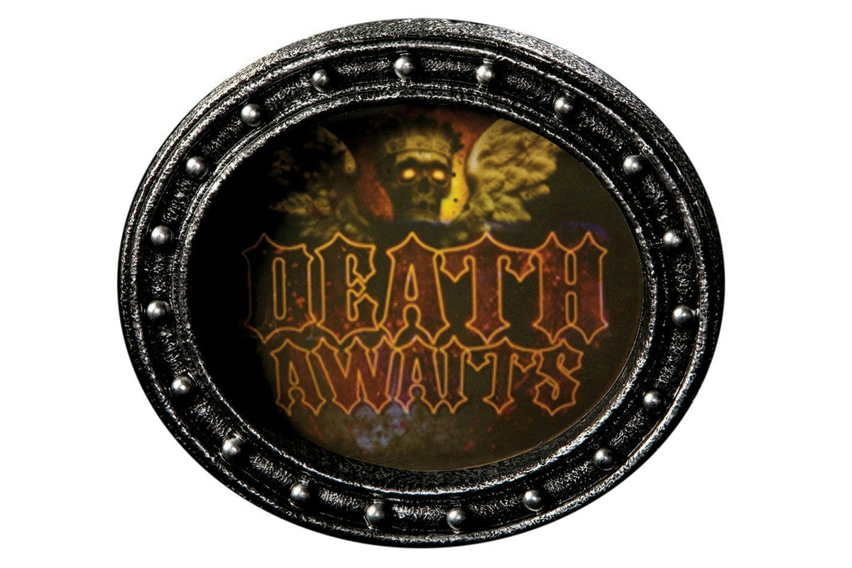 Large Lenticular 3D Enter Death Awaits Changing Sign Halloween Decor Prop