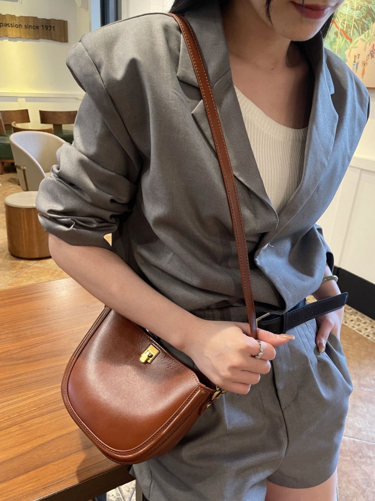 New Genuine Leather Saddle Bag, Versatile Commuter Women&