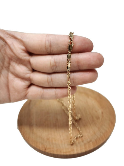 19.6 inches Ready To Use 18K Gold Filled Figaro Chain Necklace, Dainty 3mm Necklace w/ Lobster Clasps | CN-714