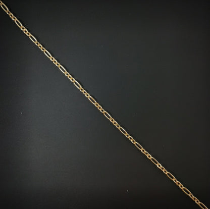 19.6 inches Ready To Use 18K Gold Filled Figaro Chain Necklace, Dainty 3mm Necklace w/ Lobster Clasps | CN-714