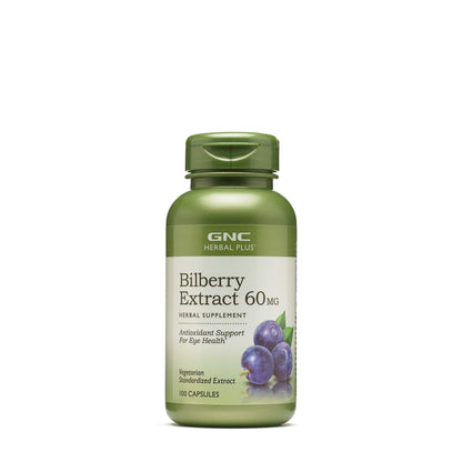 GNC Herbal Plus Bilberry Extract 60mg, 100 Capsules