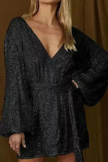 Sequin Wrap Dress – Glamorous &amp; Flattering Evening Gown