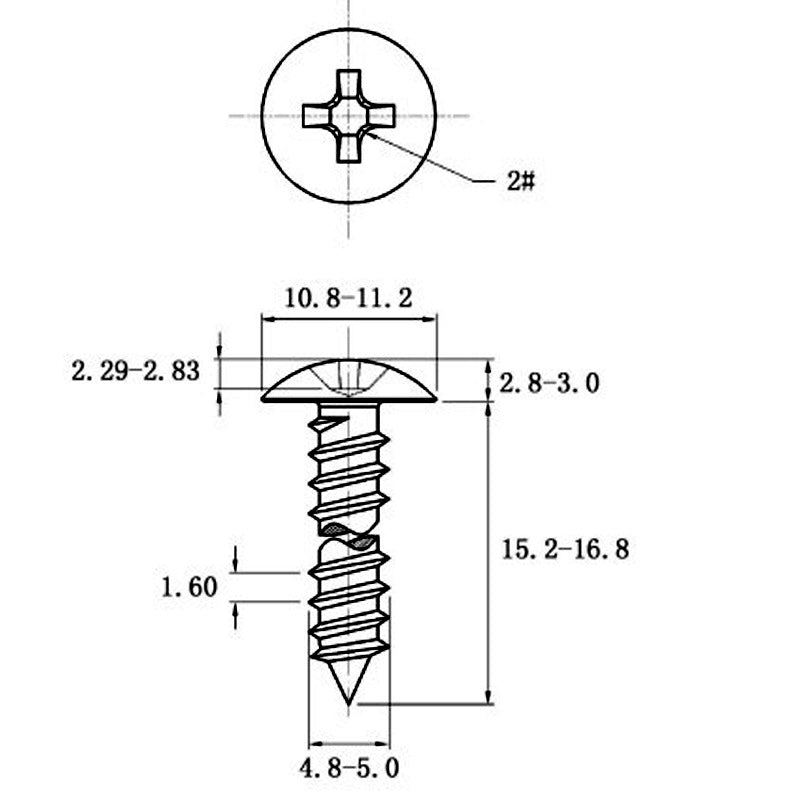Stainless Steel Cross Big Head Self-tapping Screw Mushroom-shaped Haircut Round Head