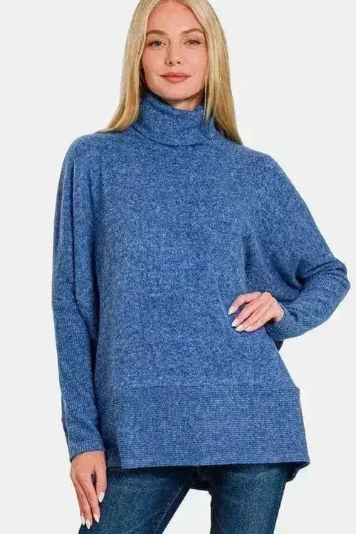 Zenana Brushed Melange Hacci Turtleneck Sweater | Cozy &amp; Stylish