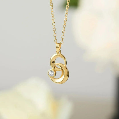 Moon &amp; Star Linked Necklace, White Stone Moon Necklace, Gold Necklace