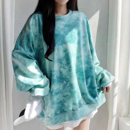Korean Tie-Dyed Loose Cotton Sweater