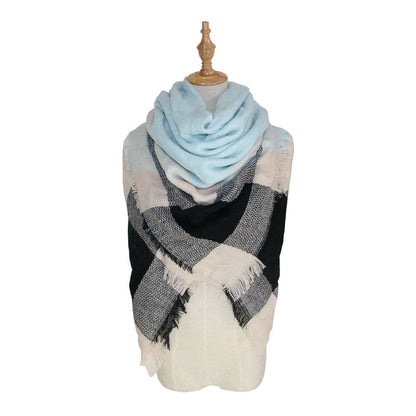 Plaid-print Versatile Neck Scarf Shawl