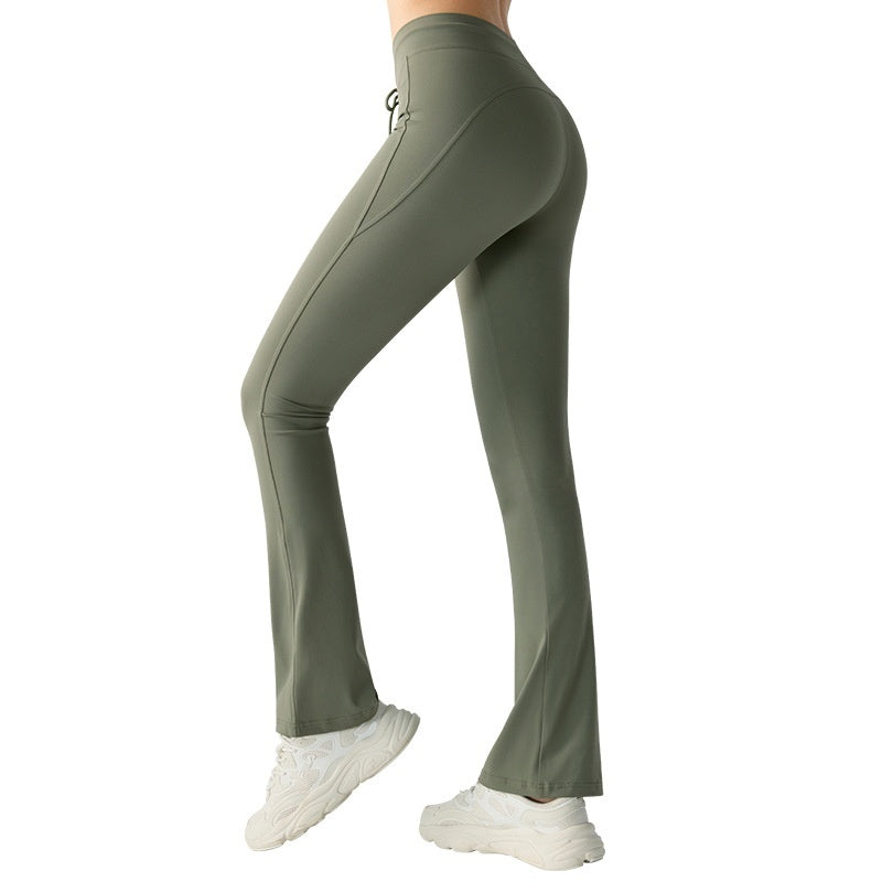 Hip Lifting Yoga Bell-bottom Pants with Pockets