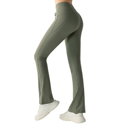 Hip Lifting Yoga Bell-bottom Pants with Pockets