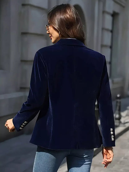 One Button Long Sleeve Blazer