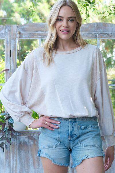 Hailey &amp; Co Rib and Two Tone Knit Mixed Top for Women