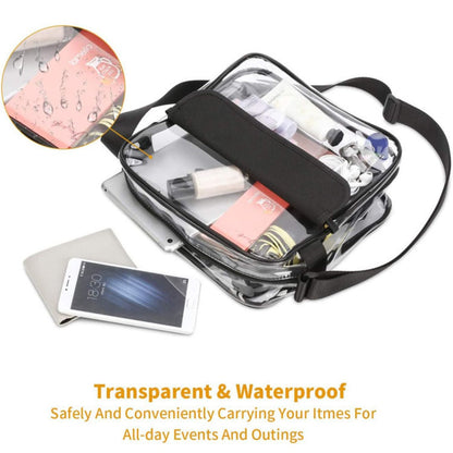 Transparent PVC Shoulder Crossbody Bag - Durable Storage Bag for Travel, Beach, Stadium Events &amp; More