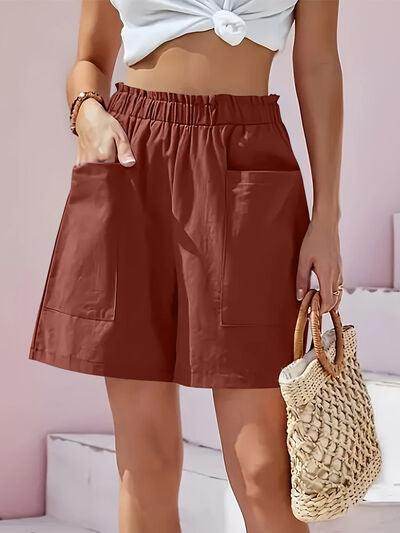Full Size Pocketed Elastic Waist Shorts for Everyday Comfort