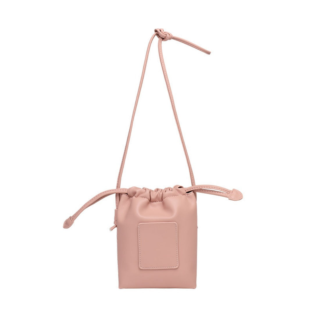 Soft PU Cute Mini Mobile Phone Bag - Fashionable Pleated Shoulder Women&