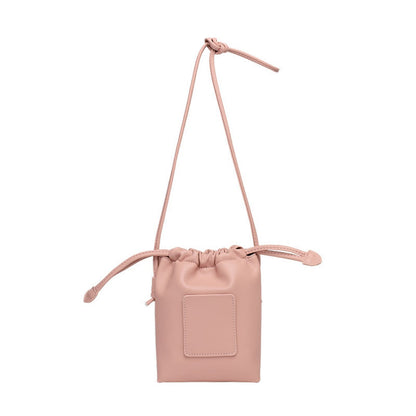 Soft PU Cute Mini Mobile Phone Bag - Fashionable Pleated Shoulder Women&