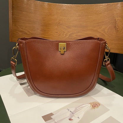 New Genuine Leather Saddle Bag, Versatile Commuter Women&