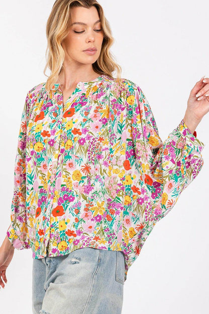 SAGE + FIG Button Down Floral Shirt for Stylish Women