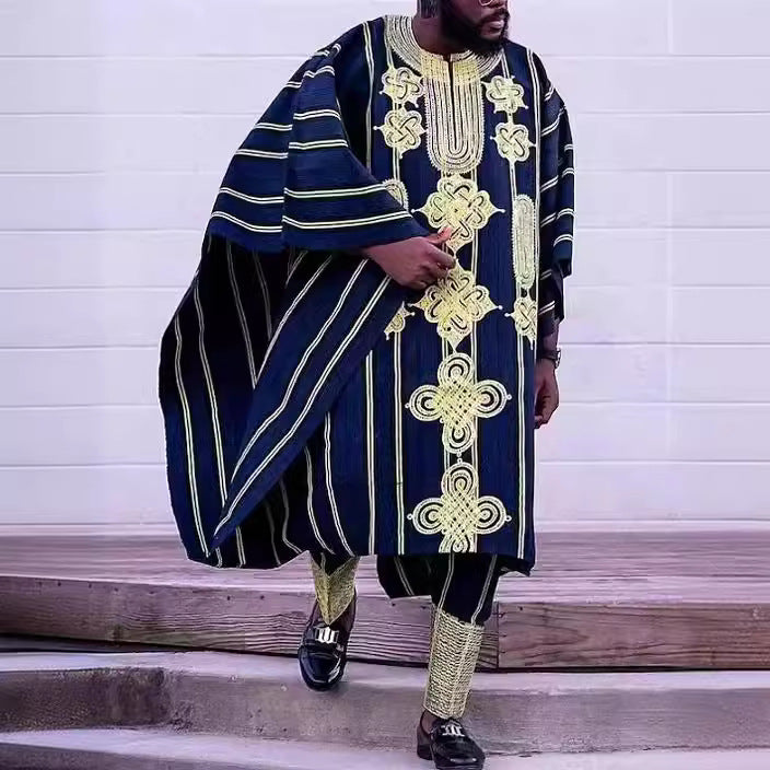 African Ethnic Print Casual Men&