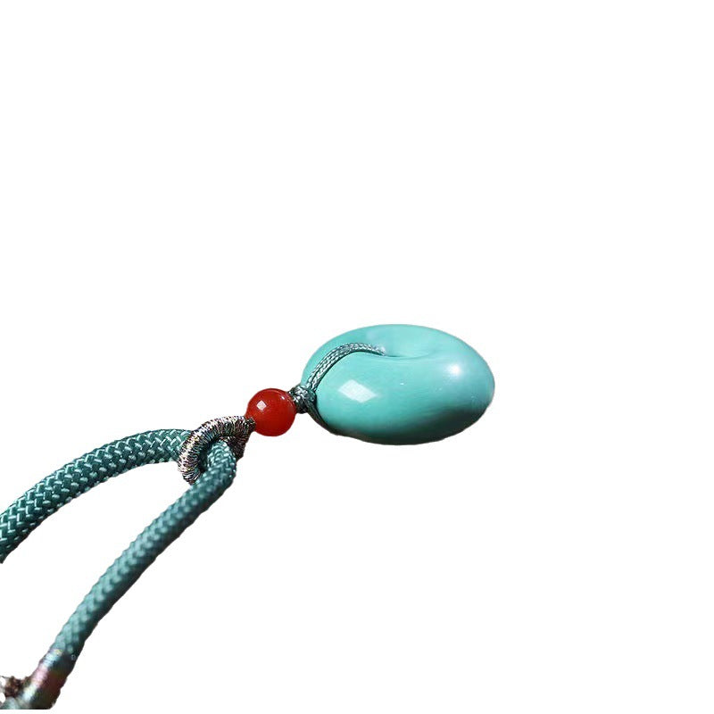 High Porcelain Turquoise Bread Ring Safety Buckle