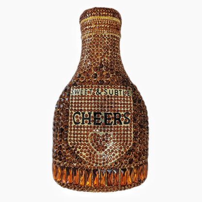 Champagne Bottle Rhinestone Evening Clutch Women&