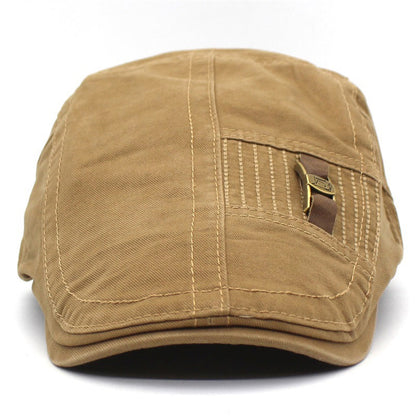 Leather Strap Jeans Button Men And Women Retro Peaked Cap