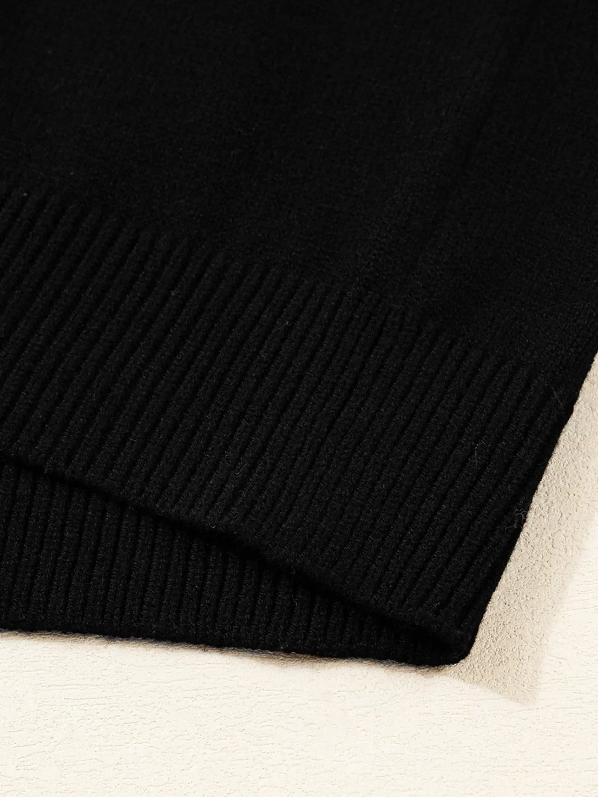 Color Block Crew Neck Drop Shoulder Sweater