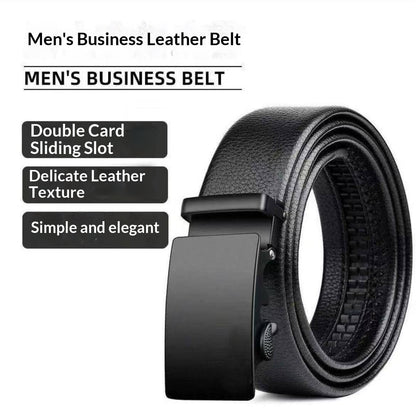 Mens Smooth Leather Belt With Automatic Buckle 1 Piece