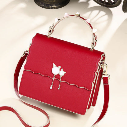 Genuine leather handbags portable fashion simple shoulder bag trendy all-match crossbody bag tote bag