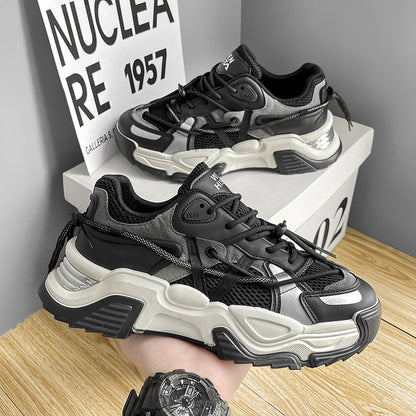 Mens Fashion Breathable Thick-soled Running Sneakers