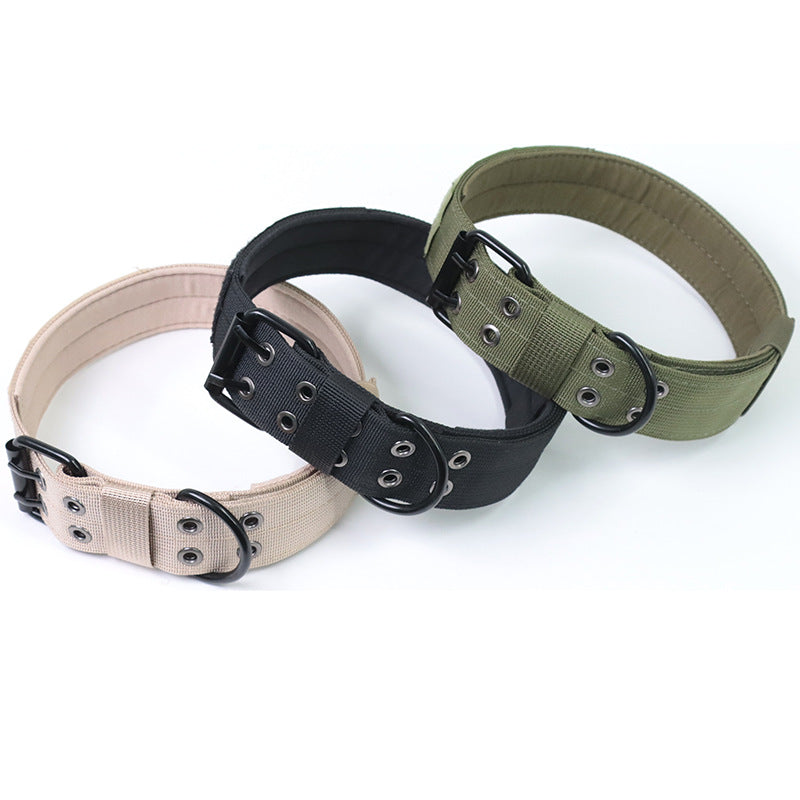 OneTigris Military Adjustable Dog Collar With Metal D Ring &amp; Buckle