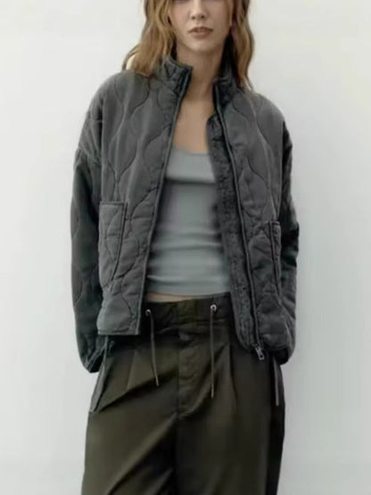 New Arrival Womens Diamond-quilted Cotton Jacket