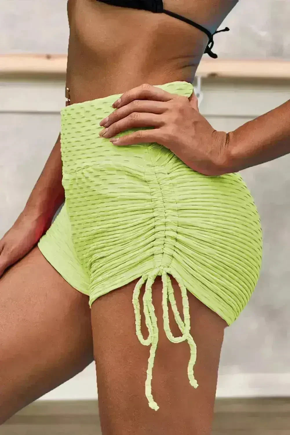 Yellow Butt Lifting High Waist Women&