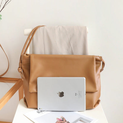 Casual One-Shoulder Messenger Bag – Retro-Textured Soft Leather Underarm Women&